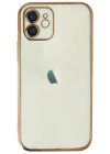 Newface iPhone 12 Kılıf Razer Lensli Silikon - Gold