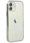 Newface iPhone 12 Kılıf Razer Lensli Silikon - Gümüş