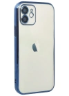 Newface iPhone 12 Kılıf Razer Lensli Silikon - Lacivert