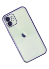 Newface iPhone 12 Kılıf Razer Lensli Silikon - Mor