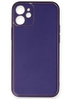 Newface iPhone 12 Mini Kılıf Coco Deri Silikon Kapak - Mor