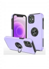 Newface iPhone 12 Mini Kılıf Elit Yüzüklü Kapak - Mor