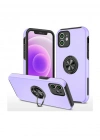 Newface iPhone 12 Mini Kılıf Elit Yüzüklü Kapak - Mor