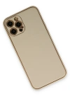Newface iPhone 12 Pro Kılıf Coco Deri Silikon Kapak - Gold
