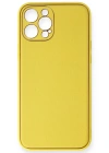 Newface iPhone 12 Pro Kılıf Coco Deri Silikon Kapak - Sarı