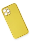 Newface iPhone 12 Pro Kılıf Coco Deri Silikon Kapak - Sarı
