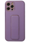 Newface iPhone 12 Pro Kılıf Coco Deri Standlı Kapak - Lila