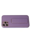 Newface iPhone 12 Pro Kılıf Coco Deri Standlı Kapak - Lila