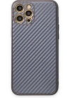 Newface iPhone 12 Pro Kılıf Coco Karbon Silikon - Gri
