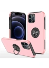 Newface iPhone 12 Pro Kılıf Elit Yüzüklü Kapak - Pembe