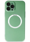 Newface iPhone 12 Pro Kılıf Jack Magneticsafe Lens Silikon - Yeşil