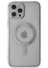 Newface iPhone 12 Pro Kılıf Magneticsafe Lazer Silikon - Gümüş