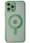 Newface iPhone 12 Pro Kılıf Magneticsafe Lazer Silikon - Haki Yeşil