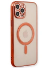 Newface iPhone 12 Pro Kılıf Magneticsafe Lazer Silikon - Kırmızı
