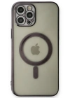 Newface iPhone 12 Pro Kılıf Magneticsafe Lazer Silikon - Siyah
