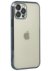 Newface iPhone 12 Pro Kılıf Razer Lensli Silikon - Lacivert