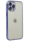 Newface iPhone 12 Pro Kılıf Razer Lensli Silikon - Mor