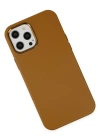 Newface iPhone 12 Pro Max Kılıf Asya Deri Silikon - Kahverengi