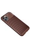 Newface iPhone 12 Pro Max Kılıf Auto Focus Karbon Kapak - Kahverengi