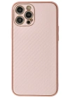 Newface iPhone 12 Pro Max Kılıf Coco Karbon Silikon - Pembe