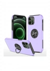 Newface iPhone 12 Pro Max Kılıf Elit Yüzüklü Kapak - Mor