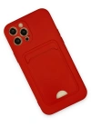 Newface iPhone 12 Pro Max Kılıf Kelvin Kartvizitli Silikon - Kırmızı