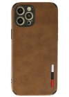 Newface iPhone 12 Pro Max Kılıf Loop Deri Silikon - Kahverengi