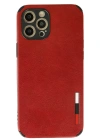 Newface iPhone 12 Pro Max Kılıf Loop Deri Silikon - Kırmızı