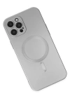 Newface iPhone 12 Pro Max Kılıf Moshi Lens Magneticsafe Silikon - Gümüş