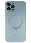 Newface iPhone 12 Pro Max Kılıf Moshi Lens Magneticsafe Silikon - Sierra Blue