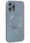 Newface iPhone 12 Pro Max Kılıf Moshi Lens Magneticsafe Silikon - Sierra Blue