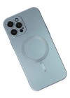 Newface iPhone 12 Pro Max Kılıf Moshi Lens Magneticsafe Silikon - Sierra Blue