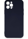 Newface iPhone 12 Pro Max Kılıf Nano içi Kadife Silikon - Lacivert