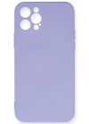 Newface iPhone 12 Pro Max Kılıf Nano içi Kadife Silikon - Lila