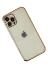 Newface iPhone 12 Pro Max Kılıf Razer Lensli Silikon - Gold