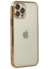 Newface iPhone 12 Pro Max Kılıf Razer Lensli Silikon - Gold