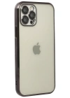 Newface iPhone 12 Pro Max Kılıf Razer Lensli Silikon - Siyah