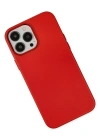 Newface iPhone 13 Pro Kılıf Asya Deri Silikon - Kırmızı