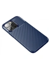Newface iPhone 13 Pro Kılıf Auto Focus Karbon Kapak - Lacivert