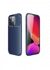 Newface iPhone 13 Pro Kılıf Auto Focus Karbon Kapak - Lacivert