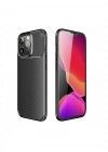 Newface iPhone 13 Pro Kılıf Auto Focus Karbon Kapak - Siyah