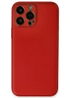 Newface iPhone 13 Pro Kılıf Coco Deri Silikon Kapak - Kırmızı