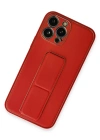 Newface iPhone 13 Pro Kılıf Coco Deri Standlı Kapak - Kırmızı