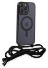 Newface iPhone 13 Pro Kılıf Divo Lazer Askılı Magsafe Kapak - Siyah