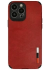 Newface iPhone 13 Pro Kılıf Loop Deri Silikon - Kırmızı
