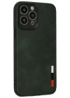 Newface iPhone 13 Pro Kılıf Loop Deri Silikon - Yeşil