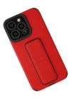 Newface iPhone 13 Pro Kılıf Mega Standlı Silikon - Kırmızı