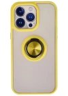 Newface iPhone 13 Pro Kılıf Montreal Yüzüklü Silikon Kapak - Sarı