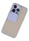 Newface iPhone 13 Pro Kılıf Palm Buzlu Kamera Sürgülü Silikon - Lila