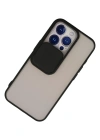 Newface iPhone 13 Pro Kılıf Palm Buzlu Kamera Sürgülü Silikon - Siyah